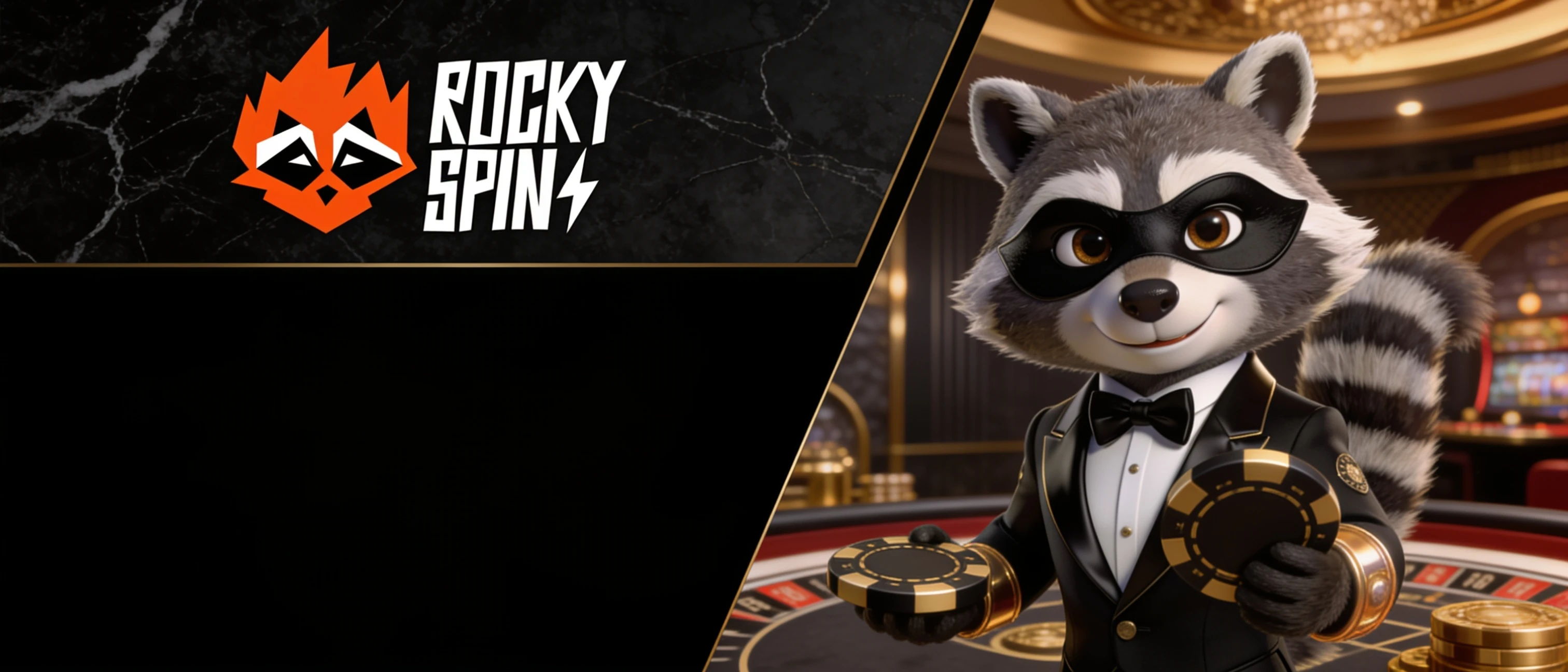 RockySpin Willkommensbonus mit dem Waschbär-Maskottchen Rocky